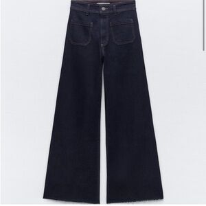 Zara ZW Marine High Rise Straight Pocket Jeans